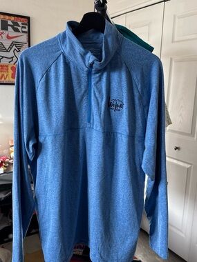 Blue Quarter-Zip Men's Sweater